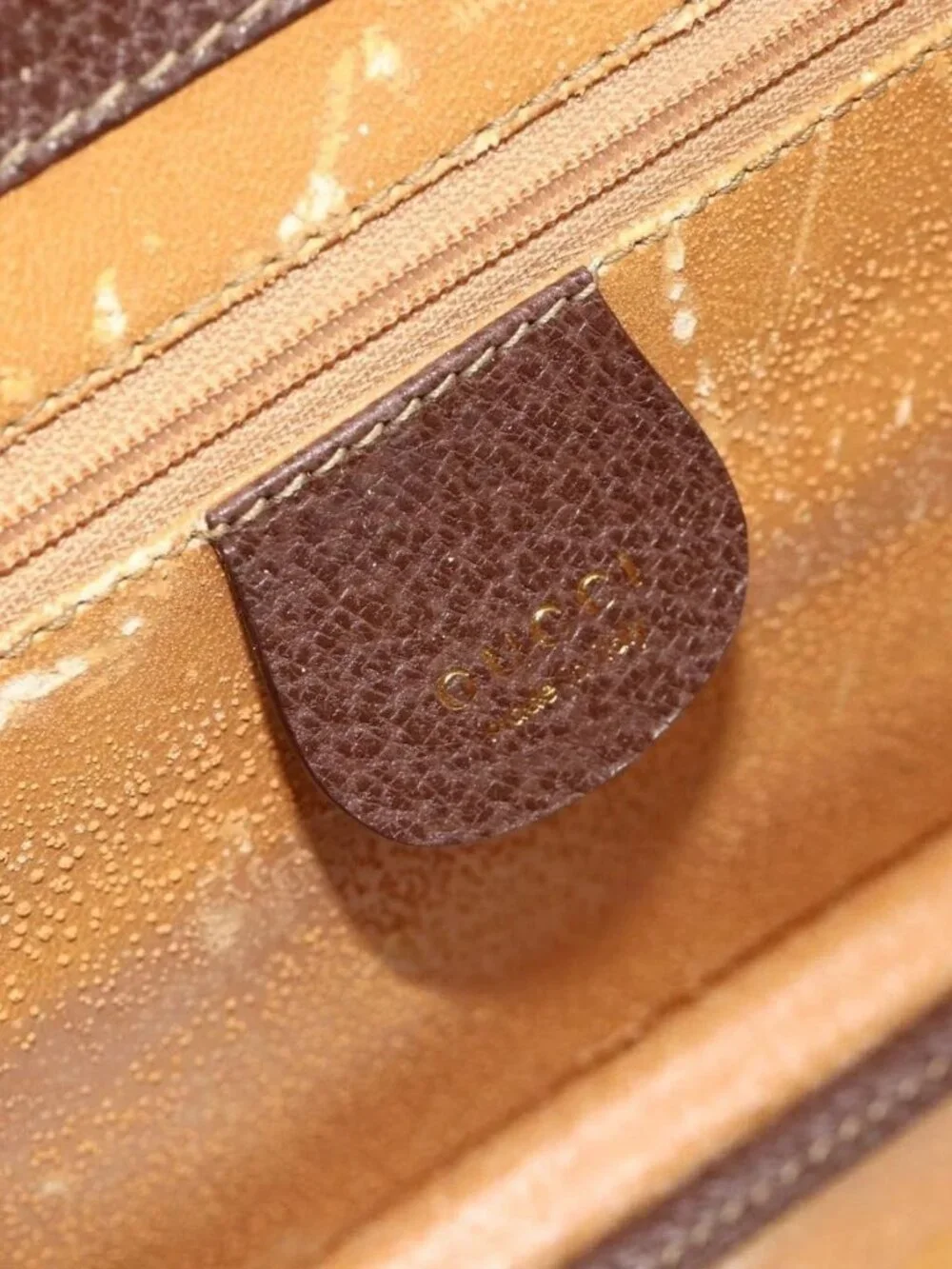GUCCI Bamboo Hand Bag Leather 2way Brown Gold 013 2122 2491 Auth